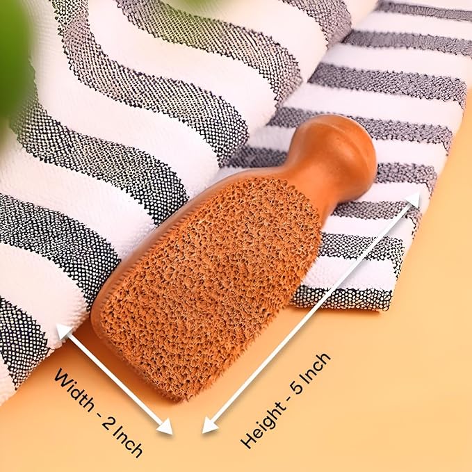 QUBA LINEN Pumice Stone for Feet – 2-Sided Terra Cotta Foot Scrubber, Natural - Image 2
