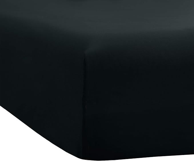 Sfoothome Black Fitted Sheet, 14 Inch Pocket Deep, Microfiber Sheets, Full Size - Image 3