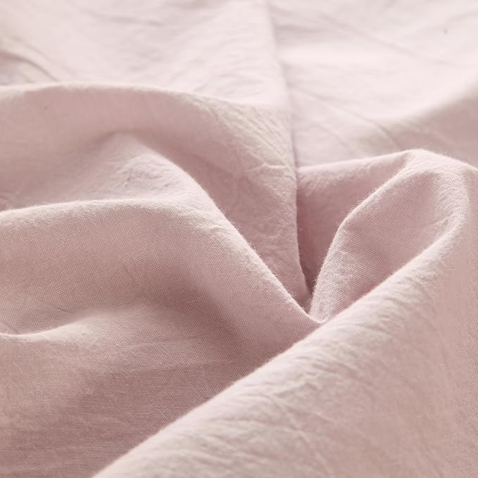 MooMee Fitted Bottom Sheet Only 100% Washed Cotton Linen Like Textured - Image 9