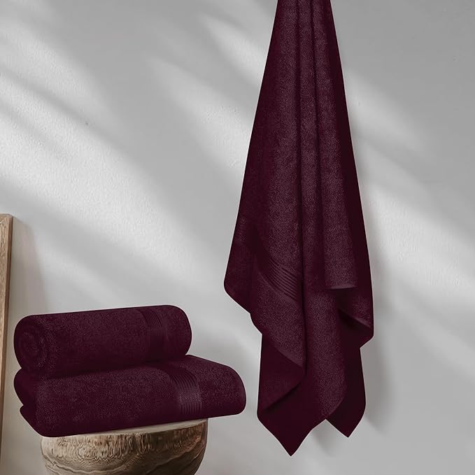 BELZZI Home Ultra Soft 4 Pack Oversized Bath Towel Set 27x54, Cotton Compact - Image 4