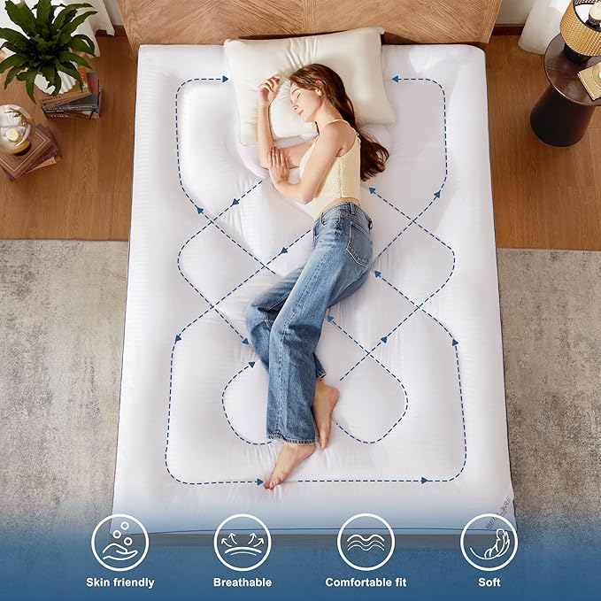 BEDLORE Queen Mattress Topper, Thick Pillow Top Bed Cover - Image 6