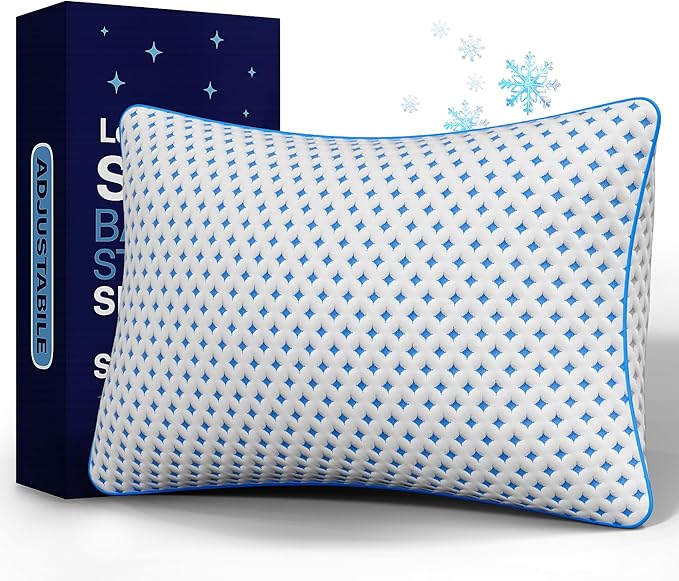 Memory Foam Pillow – Adjustable Loft Cooling Pillow Queen Size 1 Pack by Unknown