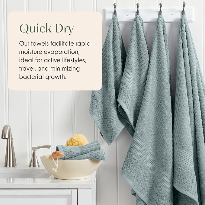 Springtree Home 100% Cotton Bath Towel Set | 6 Piece Set | Absorbent & - Image 3