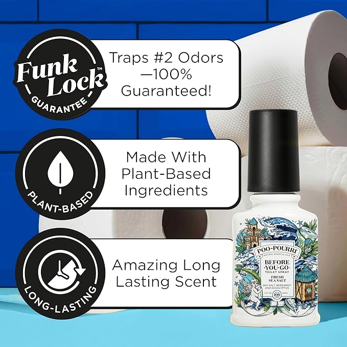Poo-Pourri Before-You-Go Toilet Spray, Fresh Sea Salt, 4 Fl Oz, Bathroom Odor - Image 3