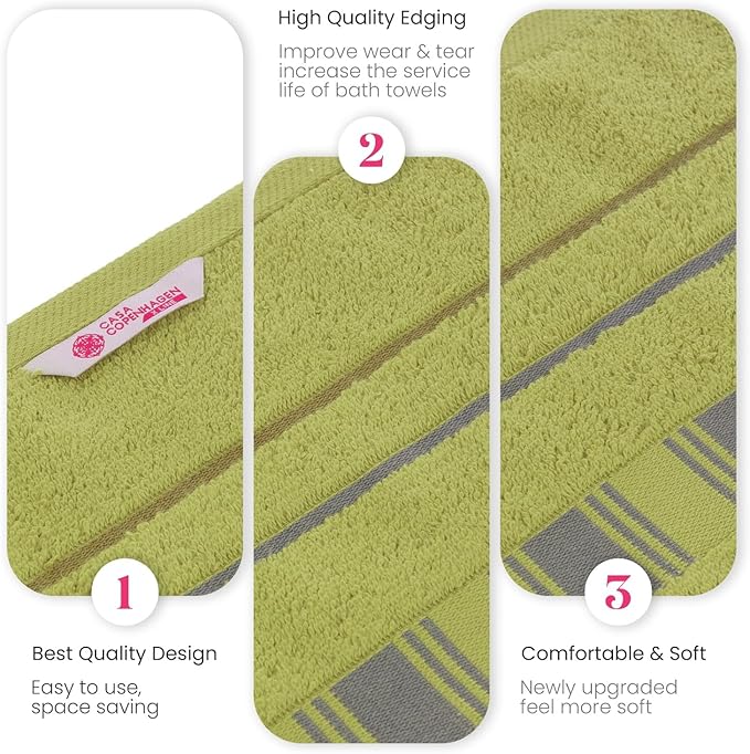 CASA COPENHAGEN X Line 6Pcs 100% Egyptian Cotton Large Designer Towels Gift - Image 6