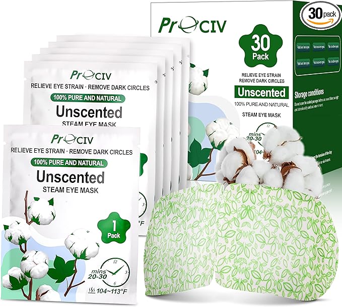 30PCS Steam Eye Masks for Dry Eyes & Fatigue Relief, Self-Heating Eye Mask for by ProCIV