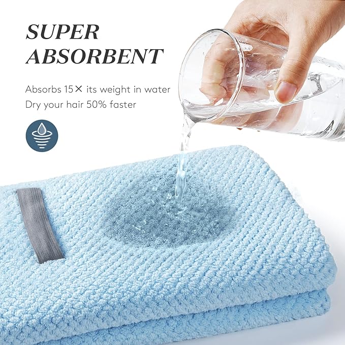 YFONG Large Hair Towel Wrap for Women, Super Absorbent Microfiber Hair Towel - Image 6