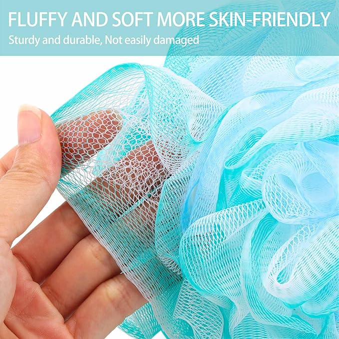 BTYMS XXL Loofah Bath Sponge 100g/pc, Extra Large Shower Puffs Exfoliating Mesh - Image 4
