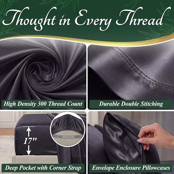 DECOLURE 100% Viscose Derived from Bamboo Sheets Full Size - Image 4