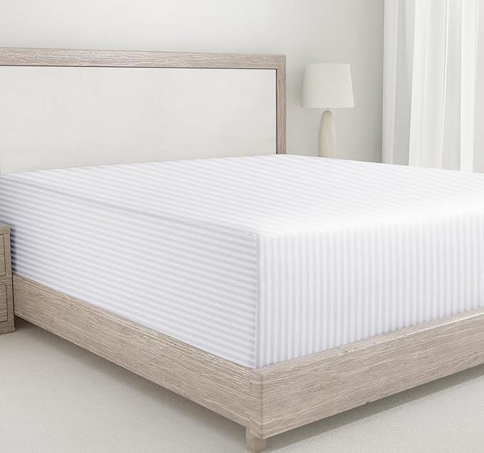 California Design Den Natural 100% Cotton Fitted Sheet Full Size Only by CaliforniaDesignDen
