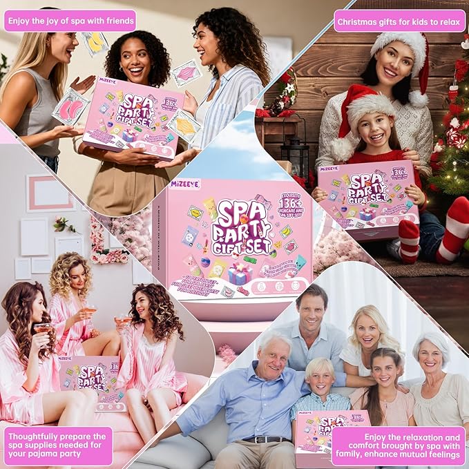 160 PCS Spa Party Supplies For Girls, Kids & Family, Include Face, Lip & Foot - Image 8