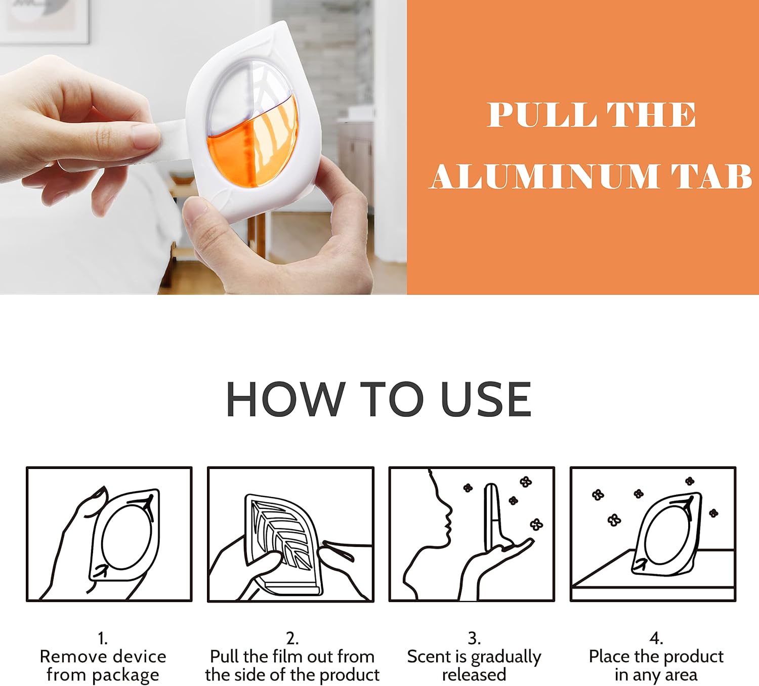 Air Freshener for Home, 4 Pack, Hawaiian, Odor Eliminator for Small Area Closets Bathroom Pets Strong Odor, Up to 120 Days