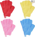 4 Pairs Bath Exfoliating Gloves Scrub, Double Sided Bath Mitts Scrubs by Ishua