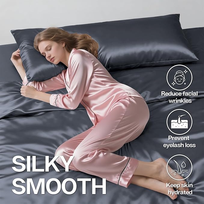 MR&HM Satin Body Pillow Cover, Soft and Breathable Body Pillow Case - Image 4