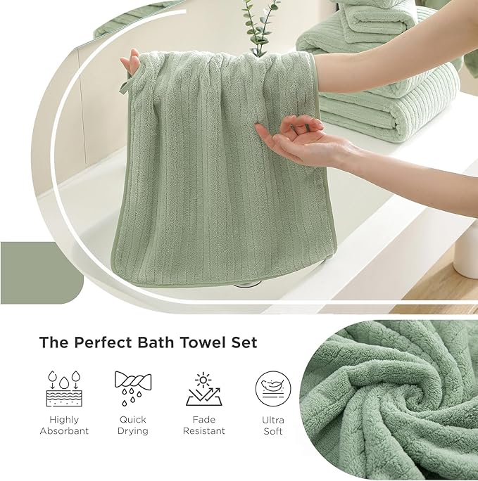 18 Piece Family Bath Towel Set Include 6 Bath Towels, 6 Hand Towels and 6 - Image 6