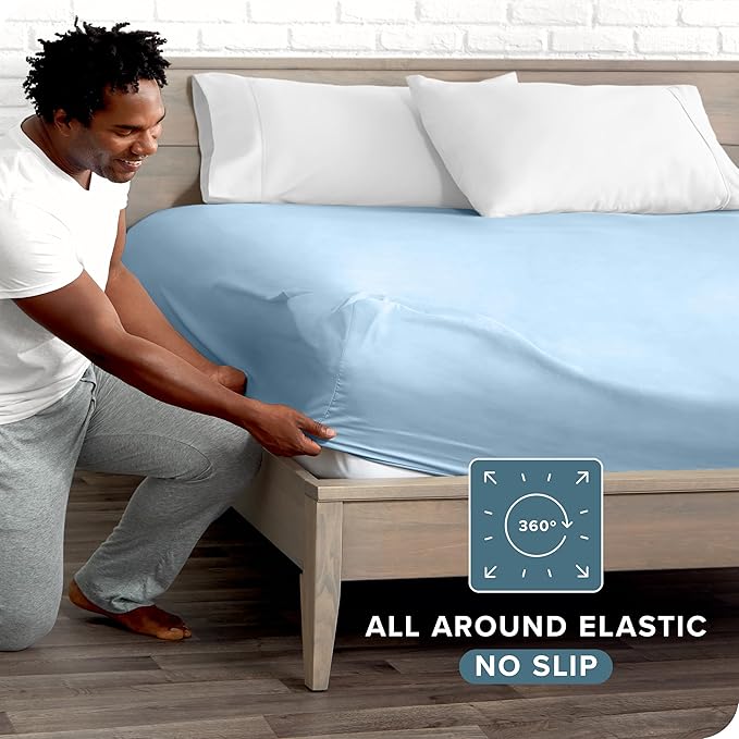 Bare Home Fitted Bottom Sheet King - Image 3