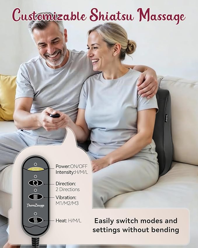 Back Massager for Pain Relief Deep Tissue, Kneading Shiatsu Neck and Back - Image 6