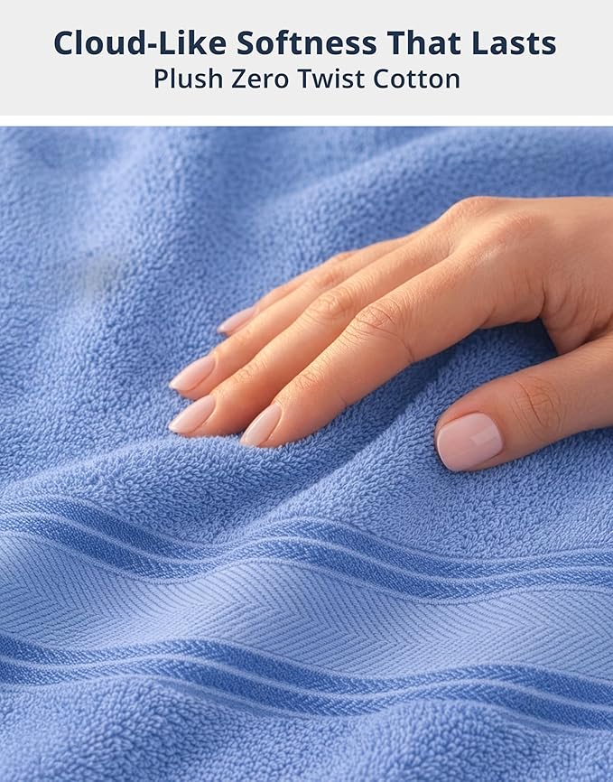 LANE LINEN 100% Cotton 4 Pack Bath Towels - Image 4