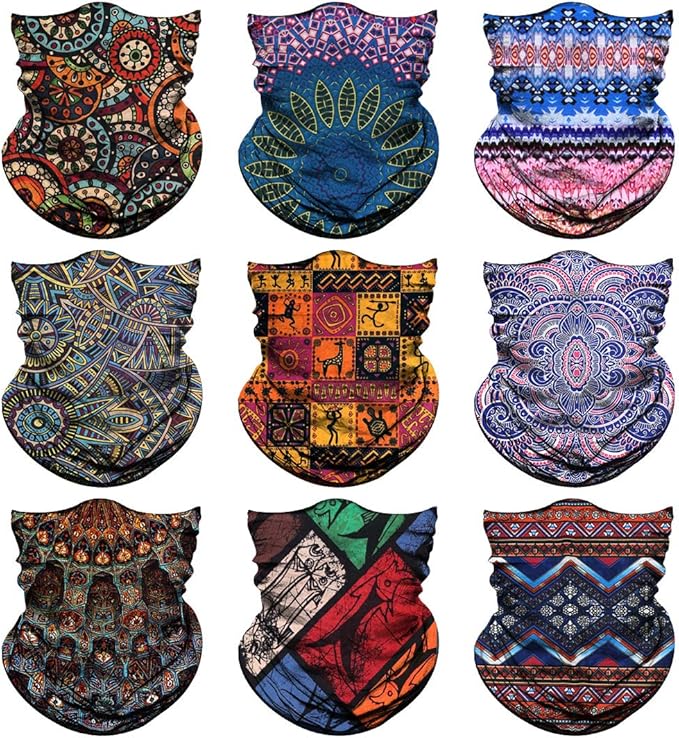 Venswell Neck Gaiter Face Mask Men Women, Seamless Bandana Rave Face Cover by Venswell