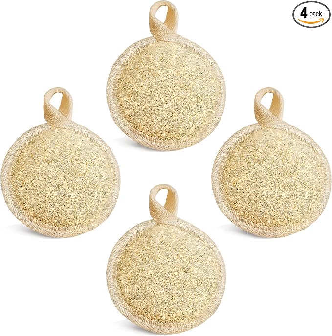 YIQINGJIE Natural Loofah Exfoliating Face Scrubber, Facial Scrubber Loofa Pads by YIQINGJIE