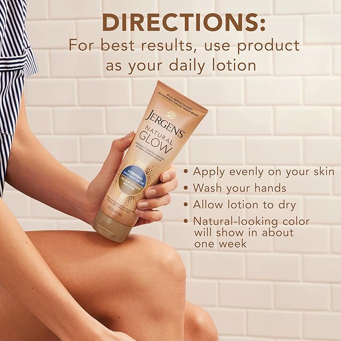 Jergens Natural Glow + Firming Daily Moisturizer Medium to Tan Skin Tones 7.5oz - Image 9