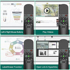 Presentation Clicker Green Laser Pointer with Air Mouse Function, Wireless Presenter Clicker RF 2.4GHz USB Presenter Control PowerPoint Presentation Clicker for Mac, Laptop, Computer