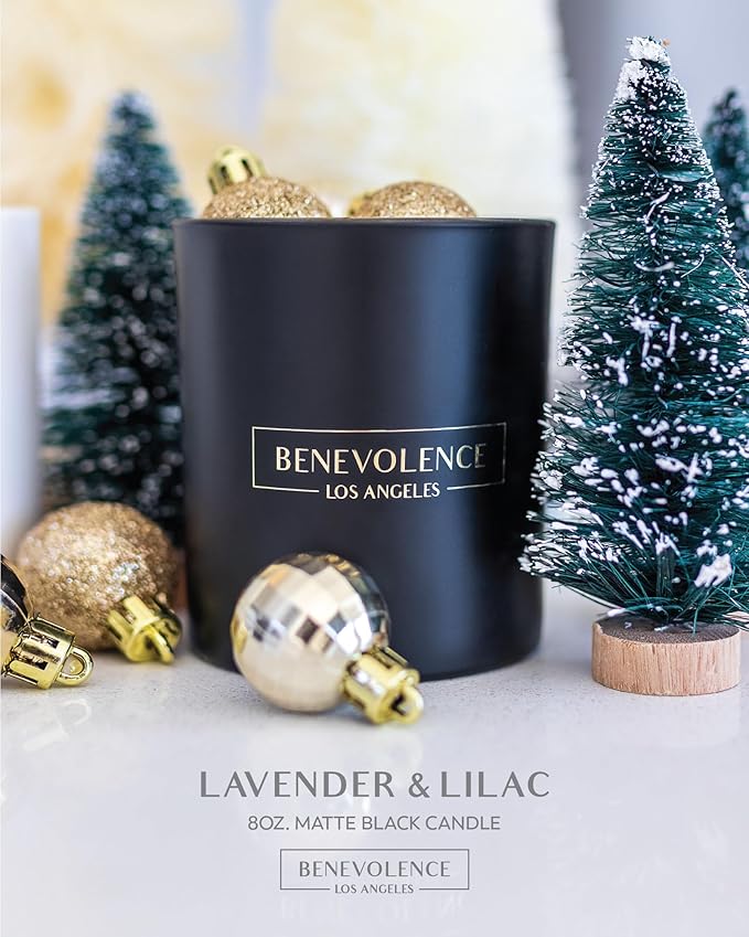 Benevolence LA Lavender & Lilac Scented Candle | Soy Christmas Candles - Image 2