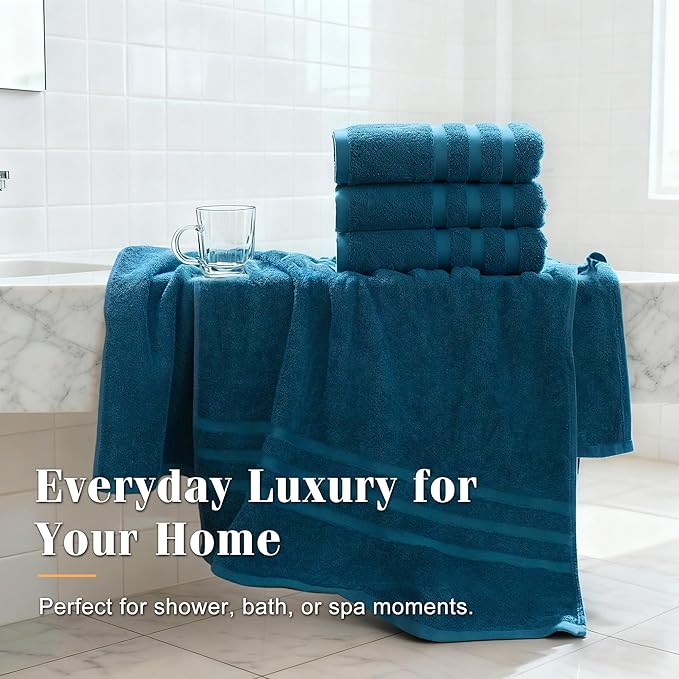 Bath Towels 4 Pack, 30 x 60 Inches, Large 100% Cotton Towels, Comfortable - Image 7