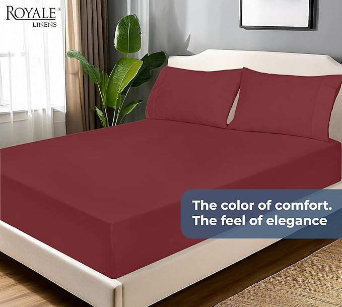 Royale Linens 100% Organic Cotton Fitted Sheet - Image 9