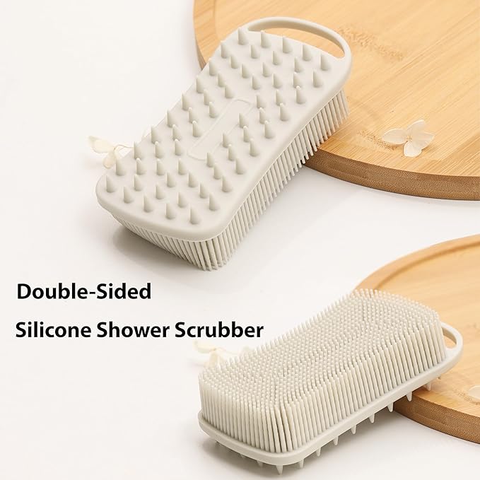 2 PC Silicone Body Scrubber, 2 in 1 Exfoliating Shower Bath Scrubber, Soft - Image 9