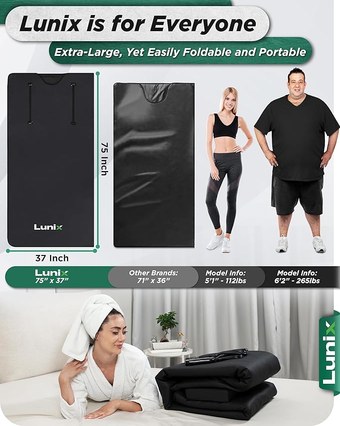 Lunix LX17 Infrared Sauna Blanket, Portable Sauna Bag - Image 4