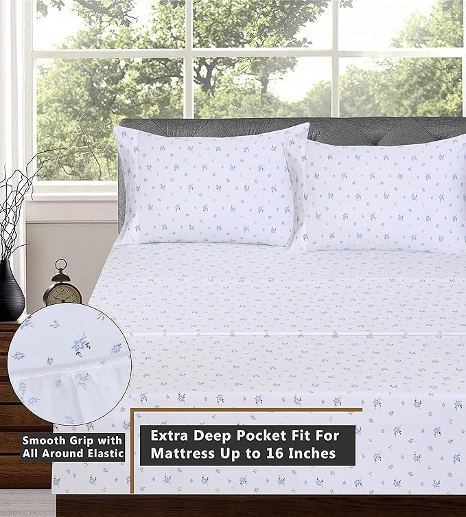 RUVANTI 100% Cotton Sheets – Queen Size Percale Bedding, Cooling & Breathable - Image 8