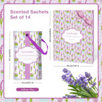 SCENTORINI Lavender Sachets for Drawers and Closets, Long-Lasting Sachets Bags, Pack of 14, Home Fragrance Sachet for Wardrobe, Closet, Drawer