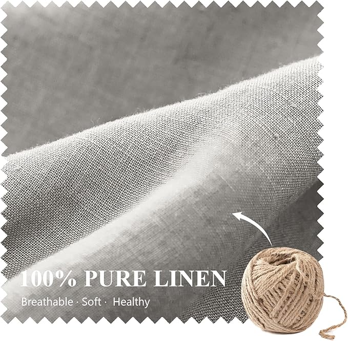 Simple&Opulence 100% Linen Lumbar Pillow Cover 12 x 20 Inches Set of 2 - Image 2