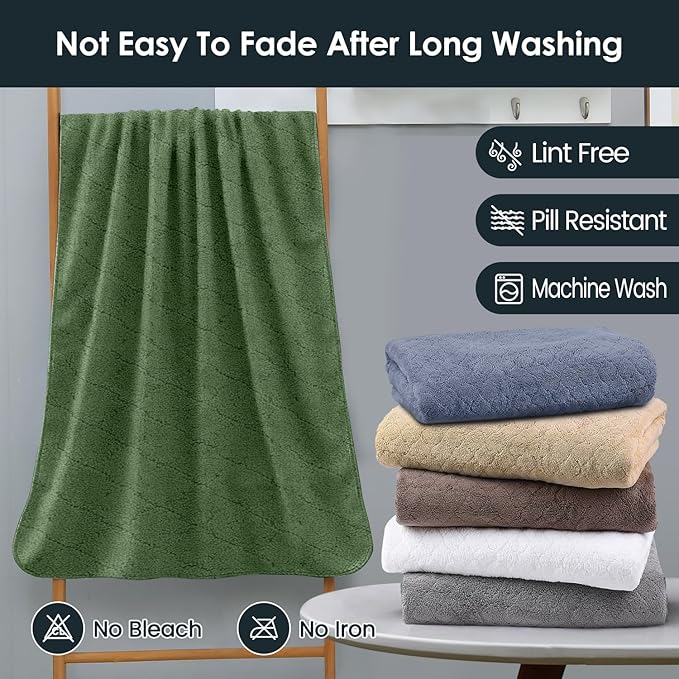 JML Pack of 4 Bath Towels, Large Microfiber Towel Set, Ultra Soft, Super - Image 6