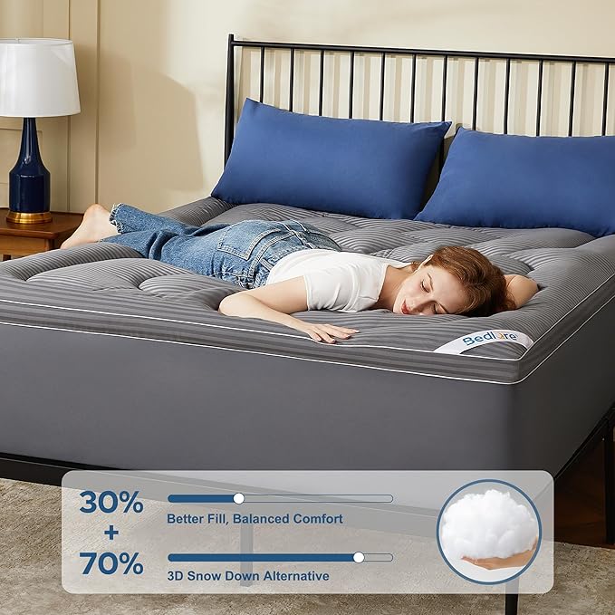 BEDLORE California King Mattress Topper, Thick Pillow Top Pad - Image 2