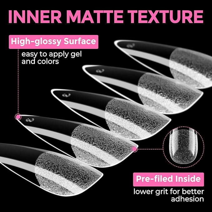 UNA GELLA Long Stiletto Gel Nail Tips: 216pcs Halloween Stiletto Almond Fake - Image 7