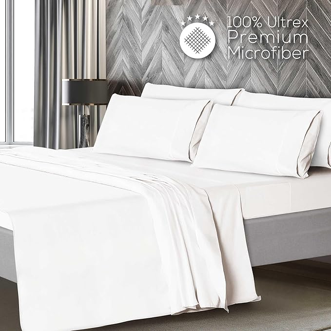 Mueller Ultratemp Bed Sheets Set, Super Soft 1800, 6 Piece California King - Image 3