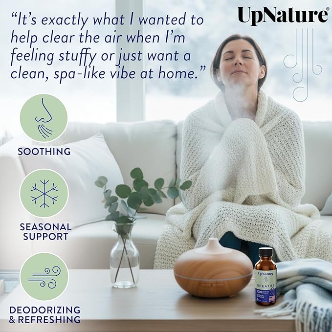 UpNature Breathe Essential Oils Blend Breath Relief Eucalyptus and Menthol Blend - Image 2
