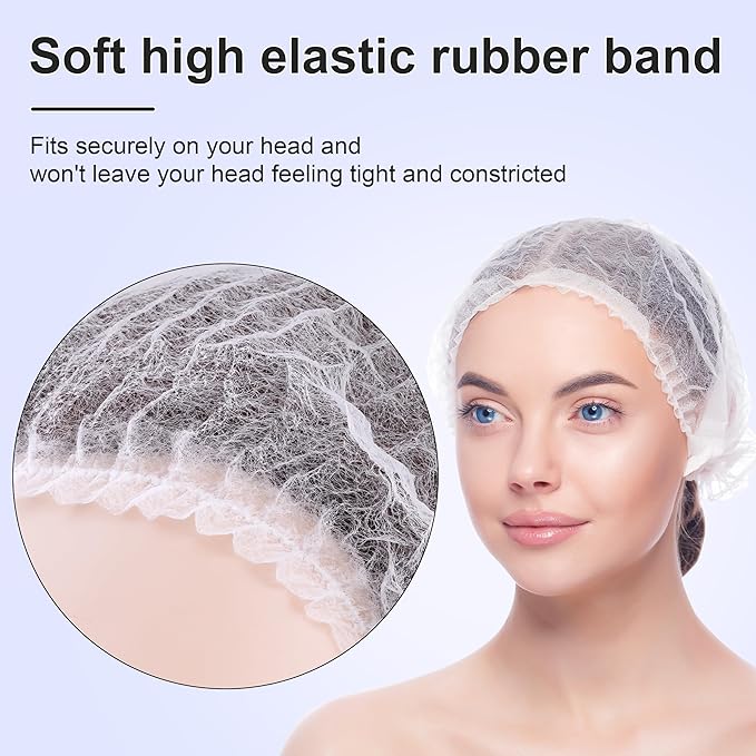 TaShow 120 Pcs Disposable Bouffant Caps, 21 Inches Hair Nets - Image 4