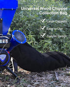 WAUGODD Wood Chipper Shredder Bag - Extra Large 24" x 60" Leaf Mulcher Shredder Collection Bag for Troy Bilt Wood Slicer Splitter Chipper Lawn Machine Universal Parts