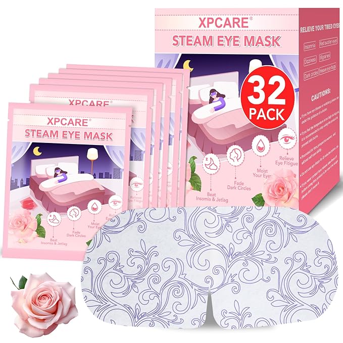 XPCARE 32 Pack Steam Eye Masks for Dry Eyes, SPA Warm Sleep Eye Mask, by XPCARE