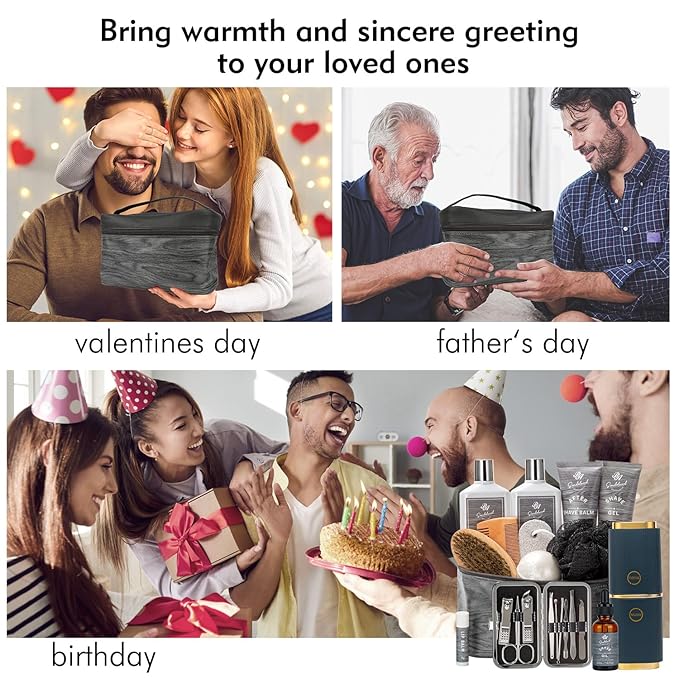 21 Pcs Bath & Body Care Set for Men, Father's Day Gifts for Dad, Home Spa Self - Image 9