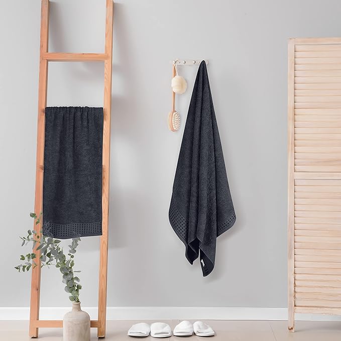 GLAMBURG 100% Cotton 2 Pack Oversized Bath Towel Set 28x55 Inches, Ultra Soft - Image 4