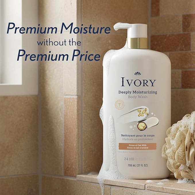 Ivory Body Wash, Deeply Moisturizing, 24hr Nourishing Hydration, Soothes Itchy - Image 8