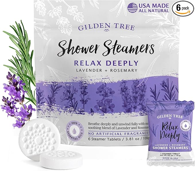 Gilden Tree Shower Steamers Aromatherapy Lavender & Rosemary Essential Oils by GildenTree