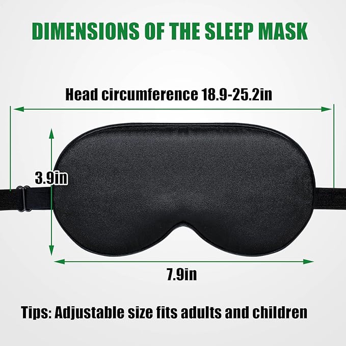 Sleep Mask for Women and Men 2 Pcs Eye Mask for Sleeping Adjustable Strap - Image 5
