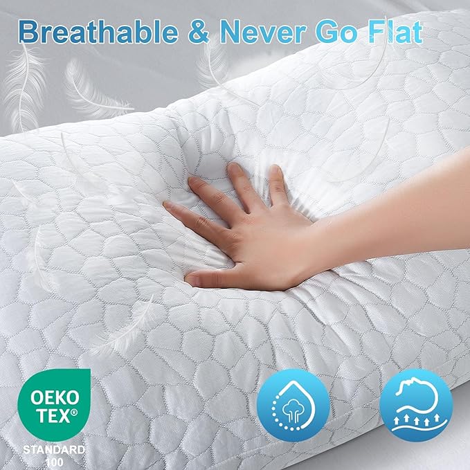 QUTOOL Cooling Pillow for Sleeping 2 Pack, Luxury Shredded Memory Foam Bed - Image 6