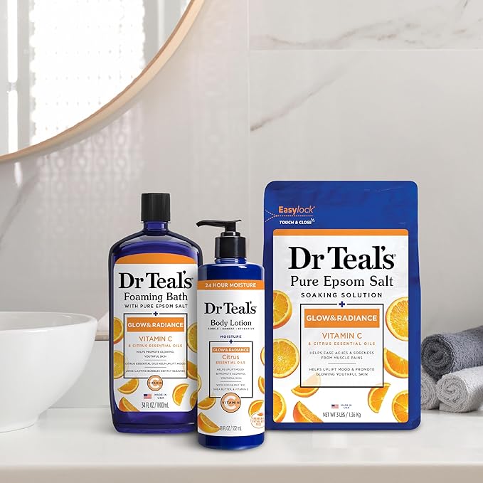 Dr Teal's Pure Epsom Magnesium Salt Soak, Glow & Radiance - Image 9