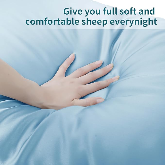 Bamboo Viscose Zippered Pillow Cases Queen Size Set of 2, 400 Thread Count - Image 4